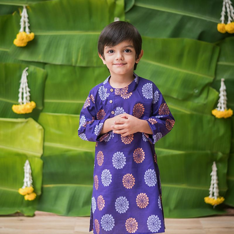 Dazzling Flower(Purple) - Ethnic Wear Boys